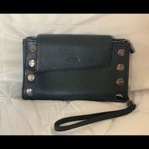 Hammett black leather wristlet wallet